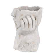 Clayre & Eef | Bloempot Binnen Hoofd Grijs 20x17x22 cm | 6TE0498L