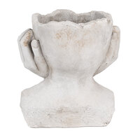 Clayre & Eef | Bloempot Binnen Hoofd Grijs 20x17x22 cm | 6TE0498L