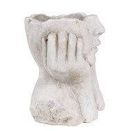 Clayre & Eef | Bloempot Binnen Hoofd Grijs 20x17x22 cm | 6TE0498L