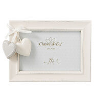 Clayre & Eef | Fotolijst Hart Wit 16x2x12 cm / 13x9 cm | 2F0477