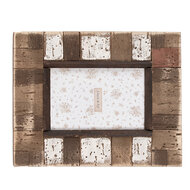 Clayre & Eef | Fotolijst Bruin Wit 20x2x25 cm / 10x15 cm | 2F1093
