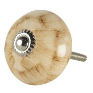 Clayre &amp; Eef   | Deurknop Beige &oslash; 4x3 cm / S3 cm | 64785