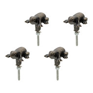 Clayre & Eef | Deurknop Set van 4 Kikker Bruin 4x4x4 cm / S3 cm | 64890