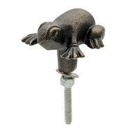 Clayre & Eef | Deurknop Set van 4 Kikker Bruin 4x4x4 cm / S3 cm | 64890