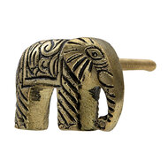 Clayre & Eef | Deurknop Olifant Goudkleurig 4x3x3 cm | 64987
