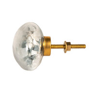 Clayre & Eef | Deurknop Grijs Wit ø 4x4 cm / S3 cm | 65020