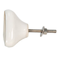 Clayre & Eef | Deurknop Wit 5x5x7 cm | 65041