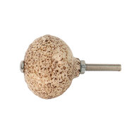 Clayre &amp; Eef   | Deurknop Bruin Beige &oslash; 4x4 cm / S3 cm | 65056