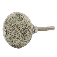 Clayre &amp; Eef   | Deurknop Zwart Wit &oslash; 4x3 cm / S3 cm | 65057