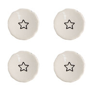 Clayre &amp; Eef   | Deurknop set van 4 Beige, Zwart &oslash; 4x3/6 cm | 65287