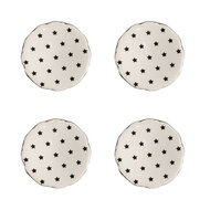 Clayre &amp; Eef   | Deurknop set van 4 Beige, Zwart &oslash; 4x3/6 cm | 65291