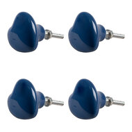 Clayre & Eef | Deurknop set van 4 Blauw ø 4x3/6 cm | 65294