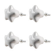 Clayre & Eef | Deurknop set van 4 Wit ø 4x3/6 cm | 65296