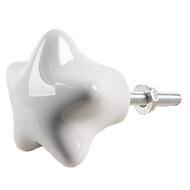 Clayre & Eef | Deurknop set van 4 Wit ø 4x3/6 cm | 65296