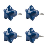 Clayre & Eef | Deurknop set van 4 Blauw ø 4x3/6 cm | 65297