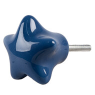 Clayre & Eef | Deurknop set van 4 Blauw ø 4x3/6 cm | 65297