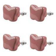 Clayre & Eef | Deurknop set van 4 Roze ø 4x3/6 cm | 65299