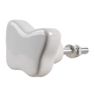 Clayre & Eef | Deurknop set van 4 Wit ø 4x3/6 cm | 65300