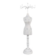 Clayre & Eef | Sieradenhouder Wit ø 12x39 cm | 65309