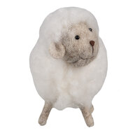 Clayre & Eef | Decoratie beeld Schaap Wit 14x7x10 cm | 65379