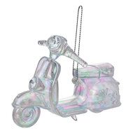 Clayre & Eef | Decoratie Hanger Scooter Zilverkleurig 12x4x8 cm | 65605