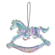 Clayre & Eef | Decoratie Hanger Hobbelpaard Zilverkleurig 8x1x6 cm | 65608