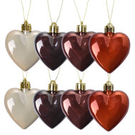Clayre & Eef | Kerstbal (Set van 8) Bruin 5x1x5 cm | 65615
