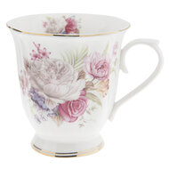 Clayre & Eef | Servies Mok Roze, Wit 12x9x10 cm / 350 ml | 6CE0868