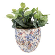 Clayre &amp; Eef   | Bloempot Binnen Blauw, Beige &oslash; 13x11 cm | 6CE1031S