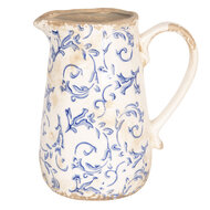 Clayre & Eef | Decoratieve Schenkkan Wit Blauw 17x12x18 cm | 6CE1036