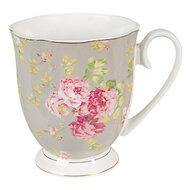 Clayre & Eef | Servies Mok Groen, Wit 11x8x10 cm / 290 ml | 6CE1295