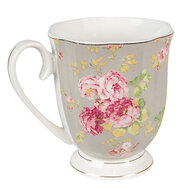Clayre & Eef | Servies Mok Groen, Wit 11x8x10 cm / 290 ml | 6CE1295