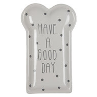 Clayre & Eef | Servies Ontbijtbord Wit 10x17x2 cm | 6CE1363