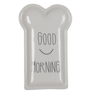 Clayre & Eef | Servies Ontbijtbord Wit 10x17x2 cm | 6CE1367