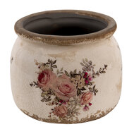 Clayre & Eef | Bloempot Binnen Roze, Beige ø 10x9 cm | 6CE1419S