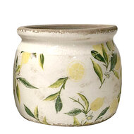 Clayre &amp; Eef   | Bloempot Binnen Geel, Beige &oslash; 15x13 cm | 6CE1535M