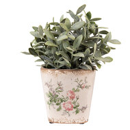 Clayre & Eef | Bloempot Binnen Roze Beige 13x13x12 cm | 6CE1540S