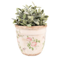 Clayre &amp; Eef   | Bloempot Binnen Roze, Beige &oslash; 18x17 cm | 6CE1541L