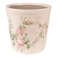 Clayre &amp; Eef   | Bloempot Binnen Roze Beige &oslash; 15x14 cm | 6CE1544M