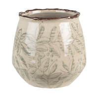 Clayre & Eef | Bloempot Binnen Groen Beige ø 14x13 cm | 6CE1577M