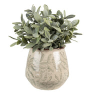 Clayre & Eef | Bloempot Binnen Groen Beige ø 14x13 cm | 6CE1577M