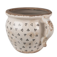 Clayre &amp; Eef   | Bloempot Binnen Beige Zwart 17x14x12 cm | 6CE1655M