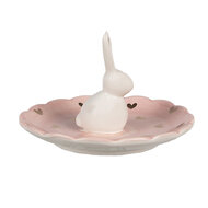 Clayre & Eef | Serveerschaal Roze Wit ø 14x9 cm | 6CE1681