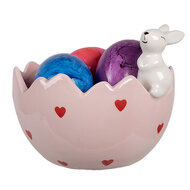 Clayre & Eef | Decoratie schaal Roze Wit 13x12x10 cm | 6CE1694