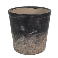 Clayre & Eef | Bloempot Binnen Zwart Bruin ø 17x16 cm | 6CE1719L