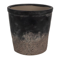 Clayre & Eef | Bloempot Binnen Zwart Bruin ø 12x11 cm | 6CE1719S