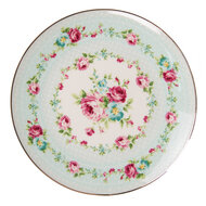 Clayre & Eef | Servies Ontbijtbord Groen, Wit ø 21x2 cm | 6CEDP0128