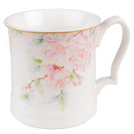 Clayre & Eef | Mok Wit, Roze 13x9x9 cm / 414 ml | 6CEMU0126