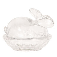 Clayre & Eef | Bonbonniere met deksel Transparant 12x8x9 cm | 6GL2508