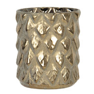 Clayre & Eef | Glazen Theelichthouder Goudkleurig ø 6x9 cm | 6GL2766